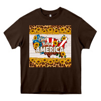 Chocolate Brown god bless america square coaster Heavy Core Tee - HRA Design Shop