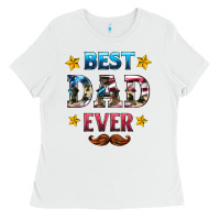 White best dad ever Ladies Tee - HRA Design Shop