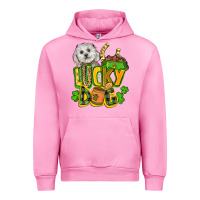 Fuchsia Pink lucky dog St. Patrick's Urban Hoodie - FaDigitalArtStudio