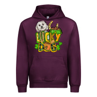 Mauve Wine lucky dog St. Patrick's Urban Hoodie - FaDigitalArtStudio