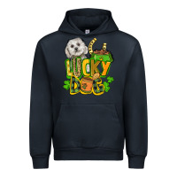 Navy lucky dog St. Patrick's Urban Hoodie - FaDigitalArtStudio