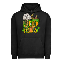 Pigment Black lucky dog St. Patrick's Urban Hoodie - FaDigitalArtStudio