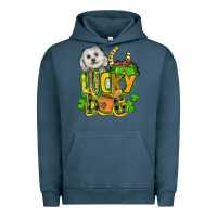 Pigment Midnight Navy lucky dog St. Patrick's Urban Hoodie - FaDigitalArtStudio
