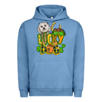 Pigment Pebble Blue lucky dog St. Patrick's Urban Hoodie - FaDigitalArtStudio