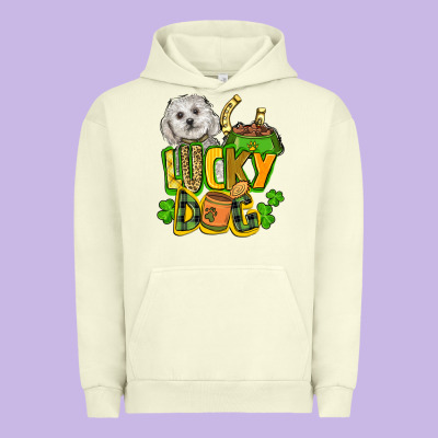Lucky Dog St. Patrick's Urban Hoodie Designed By Fadigitalartstudio