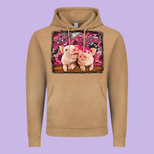 Be Mine Valentine's Day Pigs Vintage Hoodie Designed By Jasminsmagicworld
