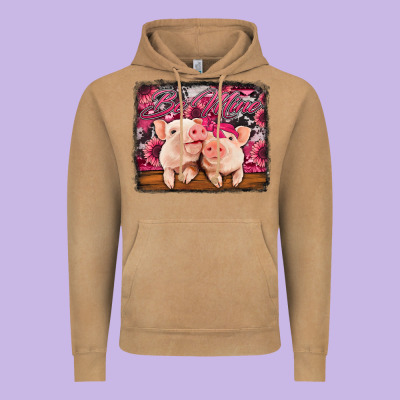 Be Mine Valentine's Day Pigs Vintage Hoodie Designed By Jasminsmagicworld