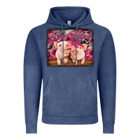 Vintage Denim be mine valentine's day pigs Vintage Hoodie - Jasminsmagicworld
