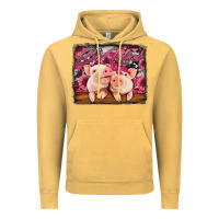 Vintage Mustard be mine valentine's day pigs Vintage Hoodie - Jasminsmagicworld