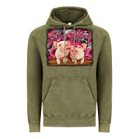 Vintage Olive be mine valentine's day pigs Vintage Hoodie - Jasminsmagicworld