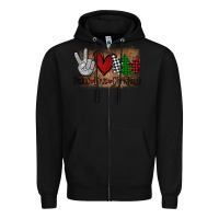 Black Peace Love Christmas Zipper Hoodie - Bettercallsaul