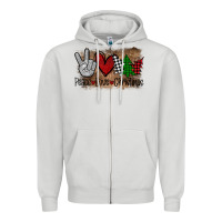Dove Grey Peace Love Christmas Zipper Hoodie - Bettercallsaul
