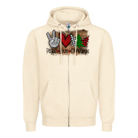 Peace Love Christmas Zipper Hoodie | Teevron