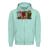 Seafoam Peace Love Christmas Zipper Hoodie - Bettercallsaul