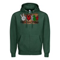 Sports Green Peace Love Christmas Zipper Hoodie - Bettercallsaul