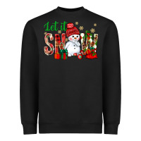 Black let it snow with snowman Heavyweight Sweatshirt - NancyCooperArtShop