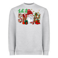 Heather Grey let it snow with snowman Heavyweight Sweatshirt - NancyCooperArtShop
