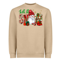 Mushroom let it snow with snowman Heavyweight Sweatshirt - NancyCooperArtShop