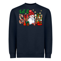 Navy let it snow with snowman Heavyweight Sweatshirt - NancyCooperArtShop