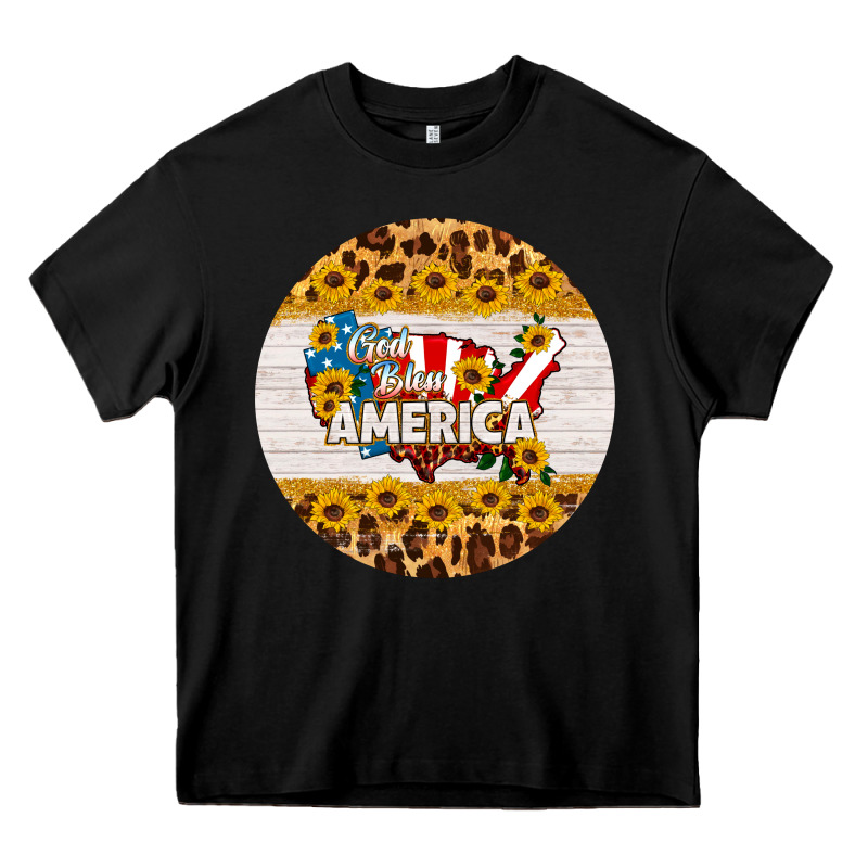 God Bless America Round Coaster Heavy Core Tee by HRA Design Shop | Teevron
