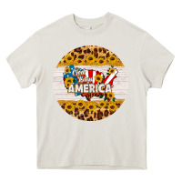 Cream god bless america round coaster Heavy Core Tee - HRA Design Shop