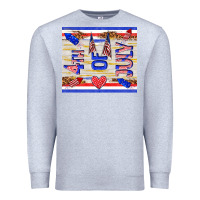 Heather Grey 4 th of july Premium Sweatshirt - TumblerDesignByShophia