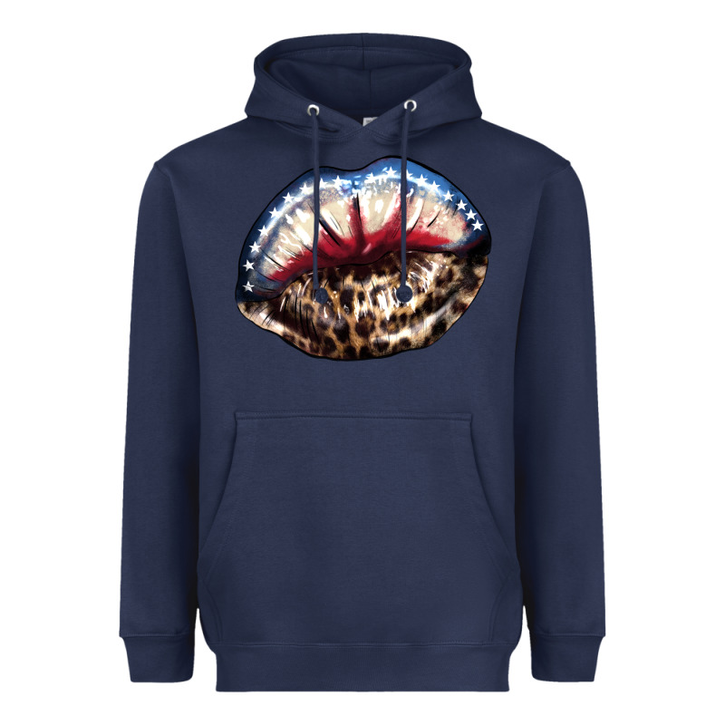 American Lip Leopard 4th Of July Heavyweight Hoodie by HowdyJamesFarm | Teevron