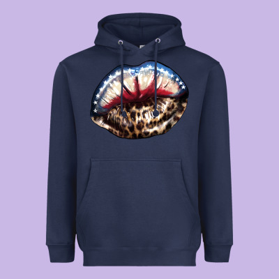 American Lip Leopard 4th Of July Heavyweight Hoodie Designed By Howdyjamesfarm