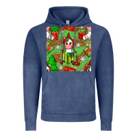 Vintage Denim Christmas unicorn and gift box Vintage Hoodie - NancyCooperArtShop