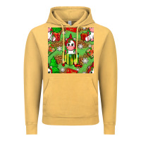 Vintage Mustard Christmas unicorn and gift box Vintage Hoodie - NancyCooperArtShop
