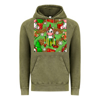 Vintage Olive Christmas unicorn and gift box Vintage Hoodie - NancyCooperArtShop