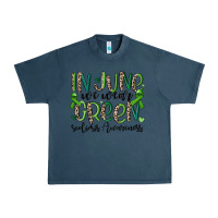 Midnight Navy in june we wear green scoliosis awareness Urban Heavy Tee - MaliasSmallBusiness