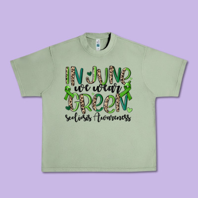 In June We Wear Green Scoliosis Awareness Urban Heavy Tee Designed By Maliassmallbusiness