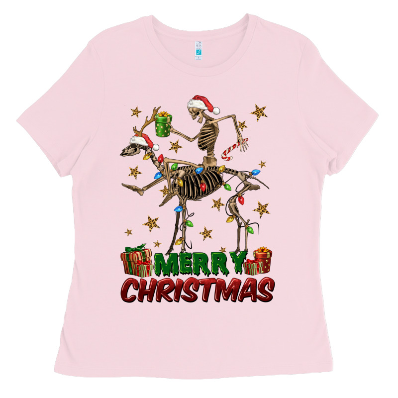 Merry Christmas Deer Skeleton Ladies Tee by FaDigitalArtStudio | Teevron
