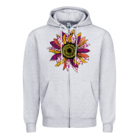 Heather Grey Sunflower Zipper Hoodie - Bettercallsaul