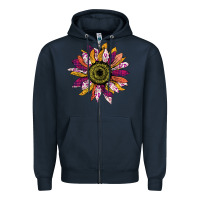 Navy Sunflower Zipper Hoodie - Bettercallsaul