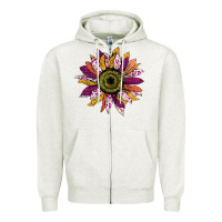 Oatmeal Heather Sunflower Zipper Hoodie - Bettercallsaul