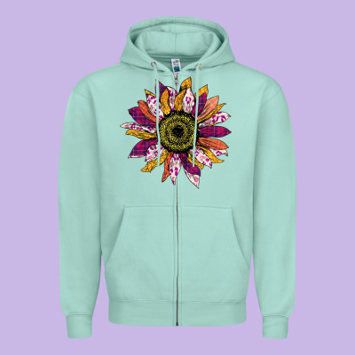 Sunflower Zipper Hoodie Designed By Bettercallsaul