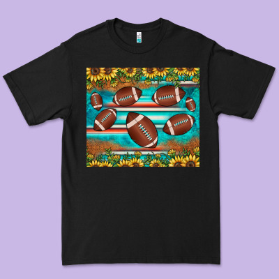 Football Turquoise Sunflower Premium Tee Designed By Jahusdesignshop