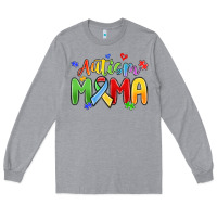 Heather Grey autism mama Long Sleeve Tee - MaliasSmallBusiness