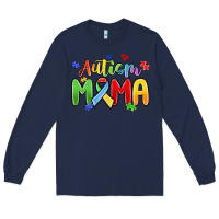 Navy autism mama Long Sleeve Tee - MaliasSmallBusiness