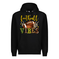 Black Football vibes yellow and green team color Premium Hoodie - HowdyJamesFarm