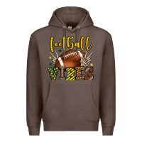 Coffee Football vibes yellow and green team color Premium Hoodie - HowdyJamesFarm