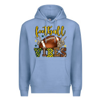 Colony Blue Football vibes yellow and green team color Premium Hoodie - HowdyJamesFarm