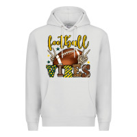 Dove Grey Football vibes yellow and green team color Premium Hoodie - HowdyJamesFarm