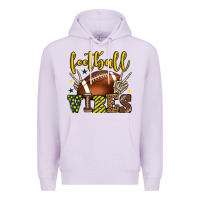 Lilac Football vibes yellow and green team color Premium Hoodie - HowdyJamesFarm