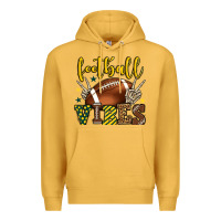 Mustard Football vibes yellow and green team color Premium Hoodie - HowdyJamesFarm