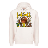 Pale Pink Football vibes yellow and green team color Premium Hoodie - HowdyJamesFarm