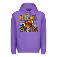 Purple Football vibes yellow and green team color Premium Hoodie - HowdyJamesFarm