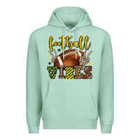 Seafoam Football vibes yellow and green team color Premium Hoodie - HowdyJamesFarm